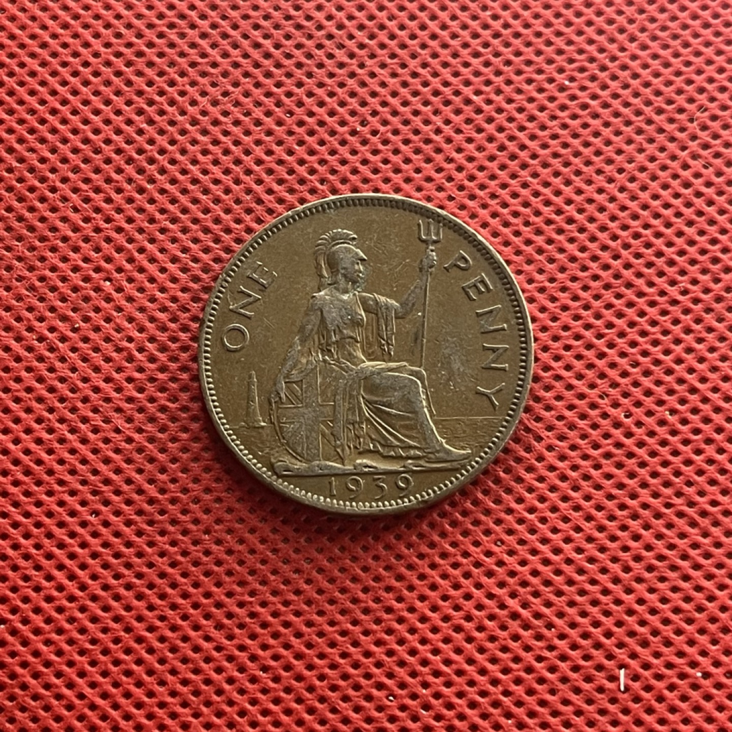 外国硬币0元起拍 英国1939年1便士 乔治六31mm 欧洲硬币