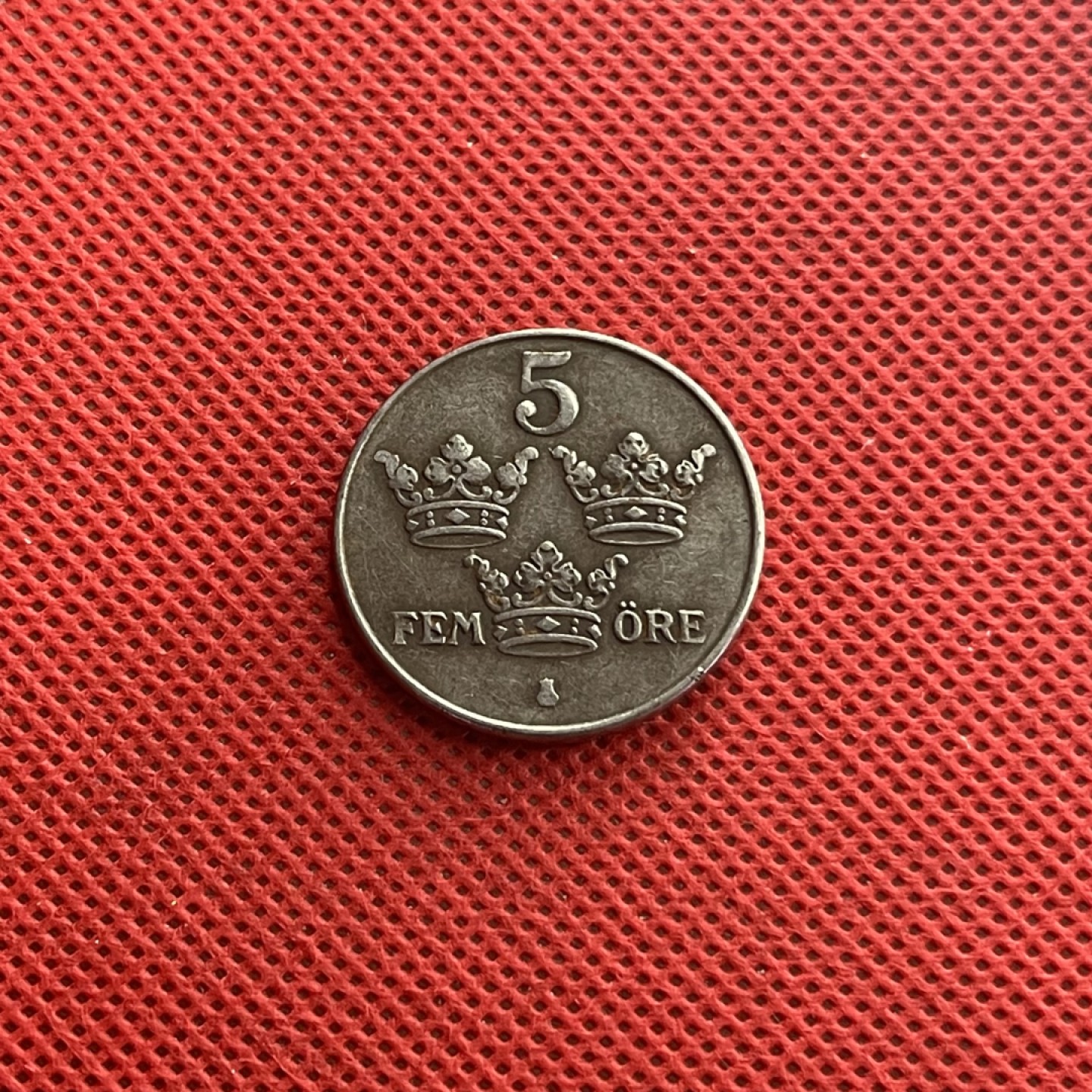 外国硬币0元起拍 瑞典1948年5欧尔铁币