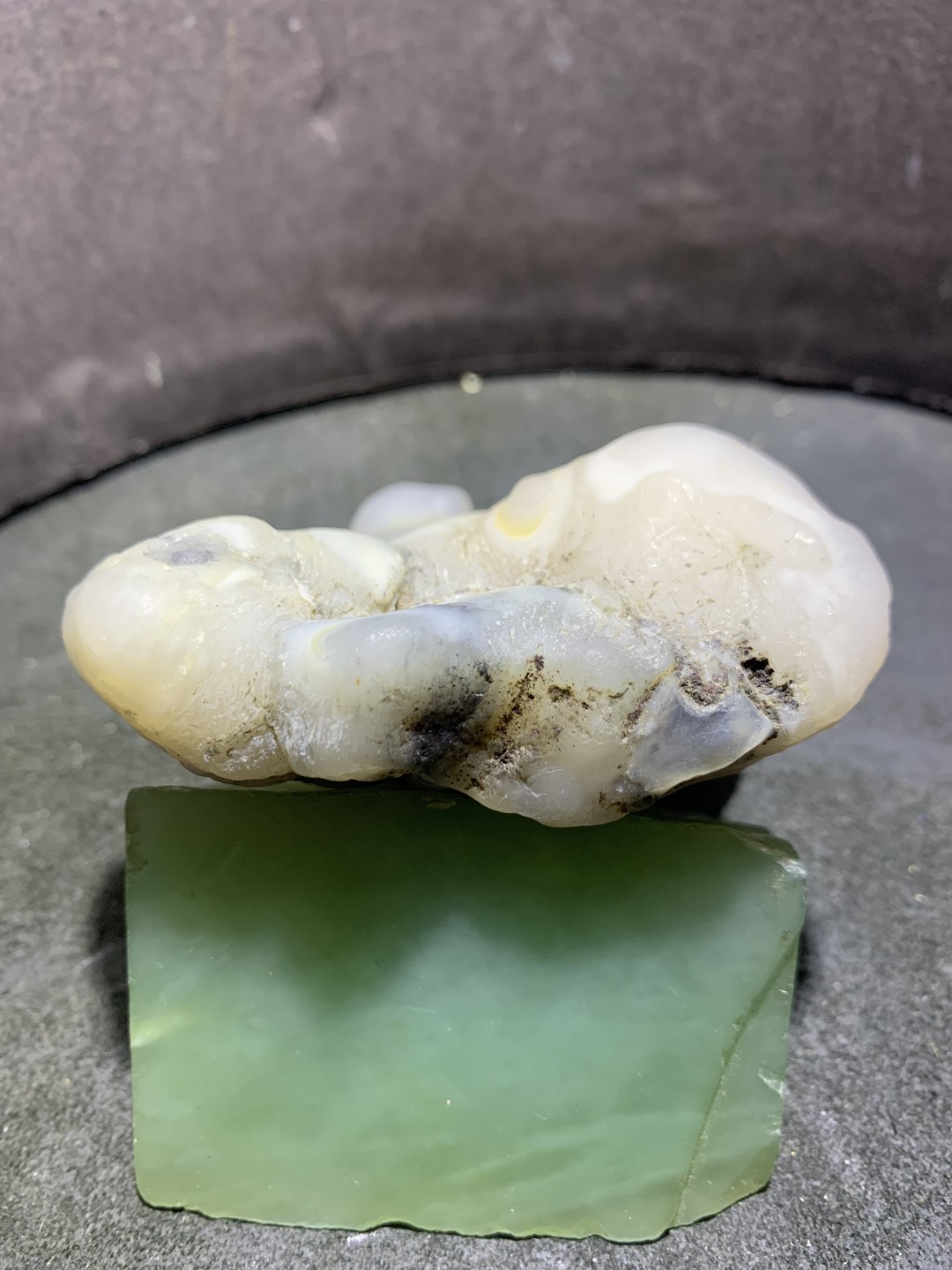 精美天然新疆哈密青花高玉化蛋白玉原石一块，