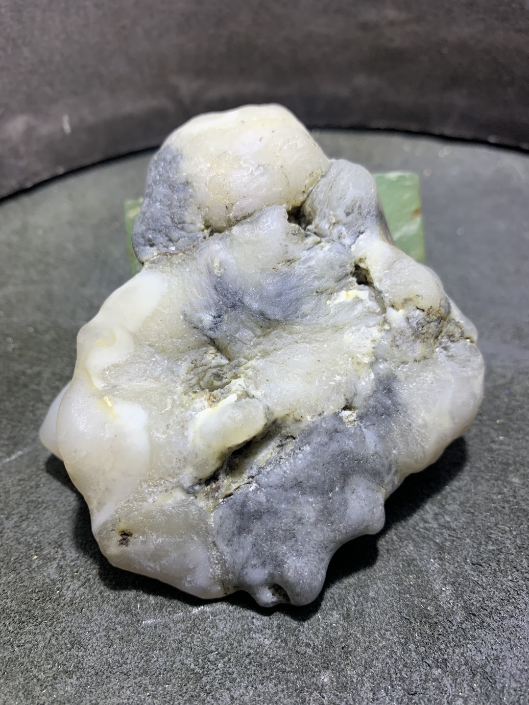 精美天然新疆哈密青花高玉化蛋白玉原石一块，