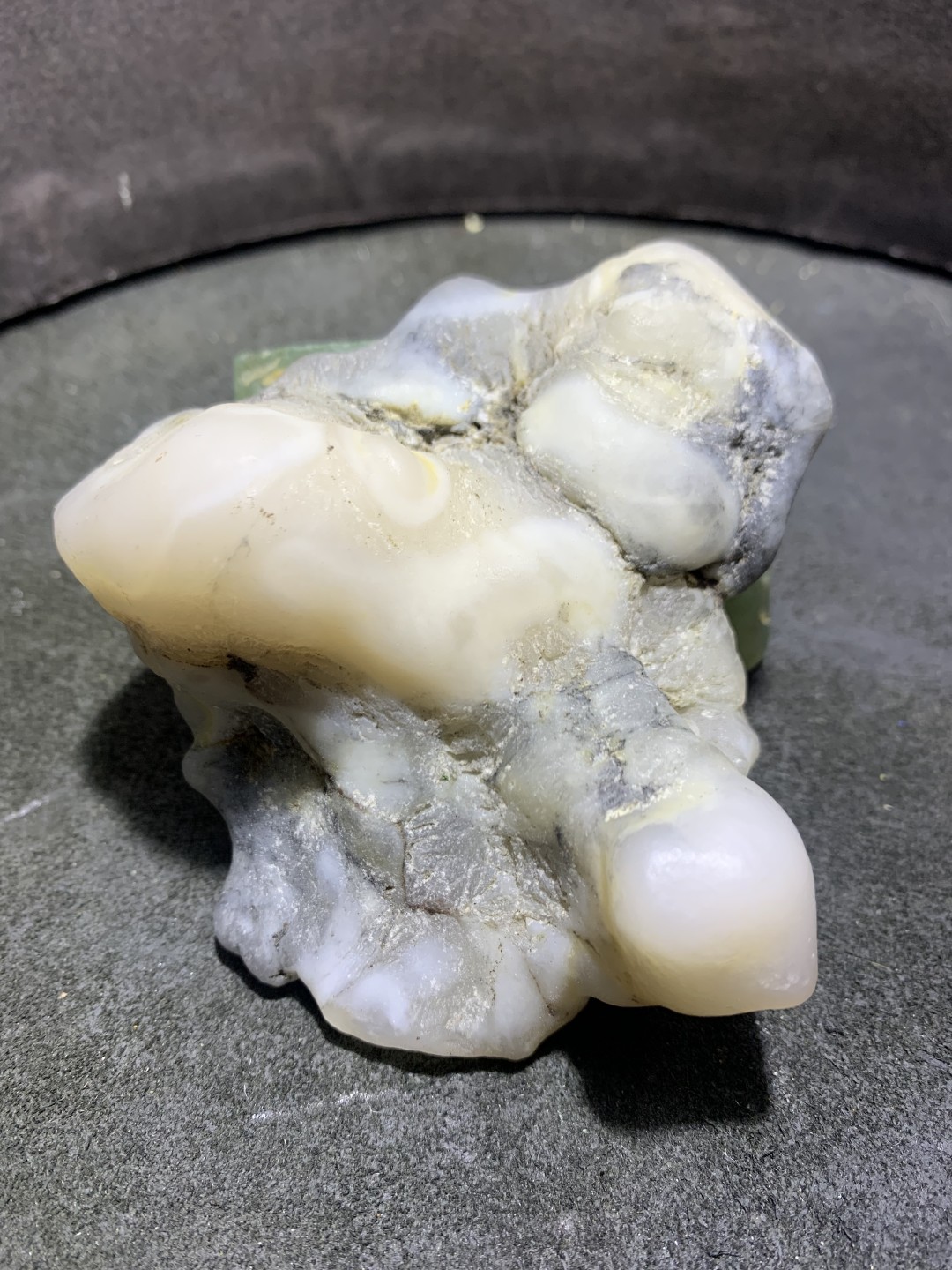精美天然新疆哈密青花高玉化蛋白玉原石一块，