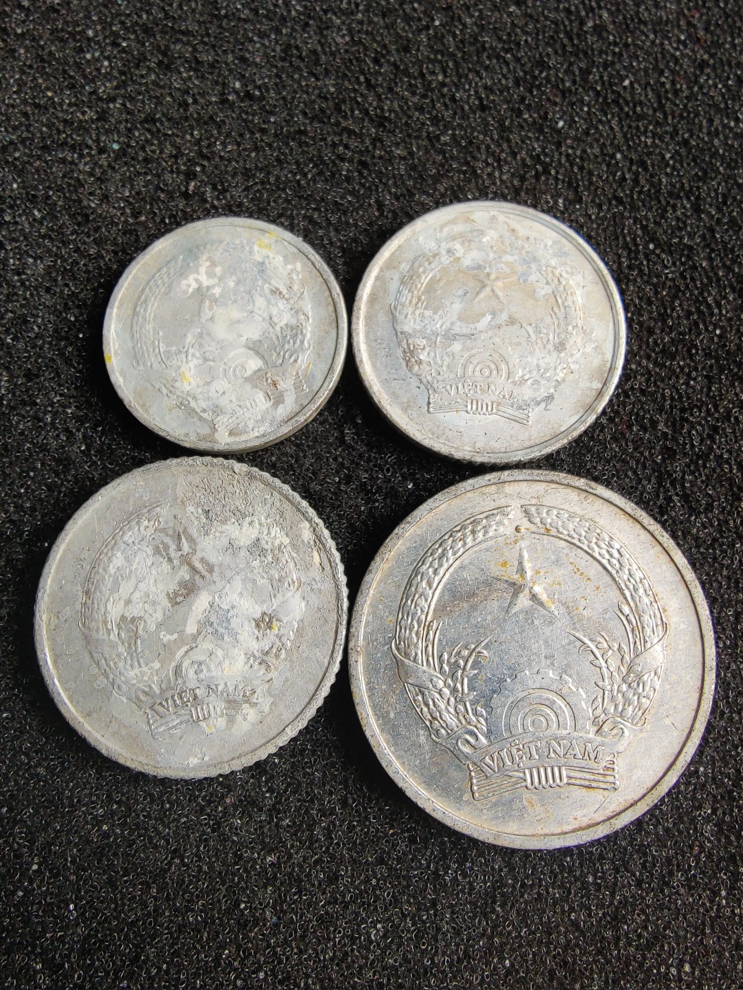 ♥一只鱼（世界钱币第四期） 1976年越南1毫/2毫/5毫/1盾