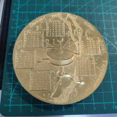 gush小明20221011周二 法国1975日历镀金大铜章 一些小锈斑和小磕碰