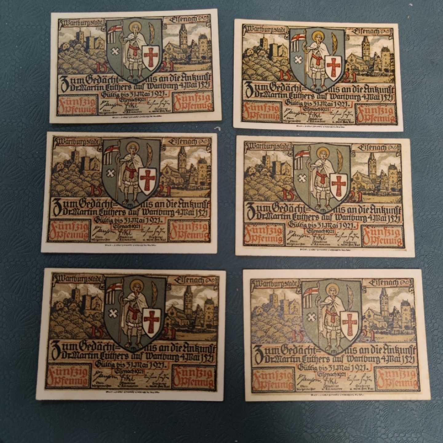 gush小明20221011周二 德1921图林根州艾森纳赫6张全新顺丰包邮