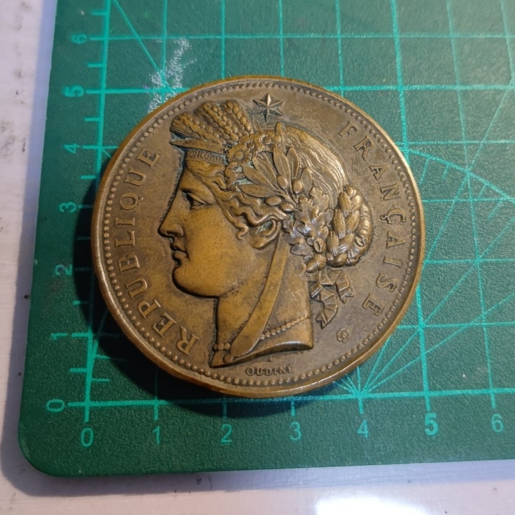 gush小明20221011周二 法国1878巴黎世博会景观铜章 边缘一些磕碰