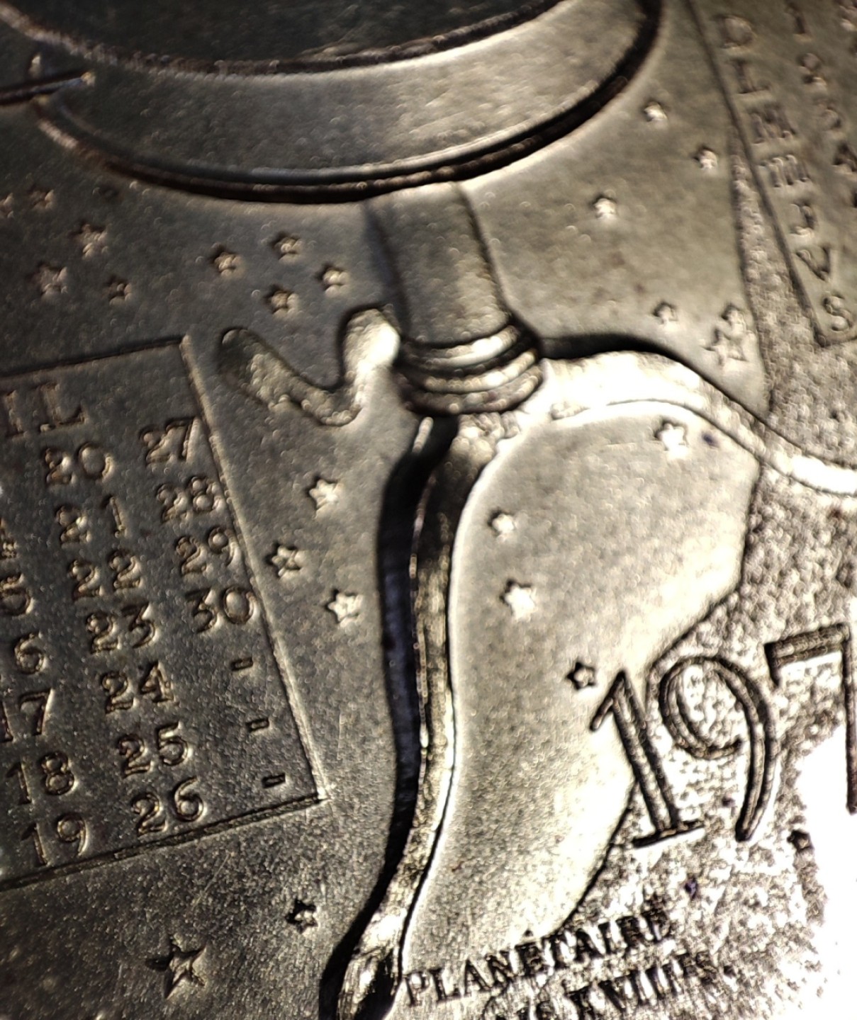 gush小明20221011周二 法国1975日历镀金大铜章 一些小锈斑和小磕碰