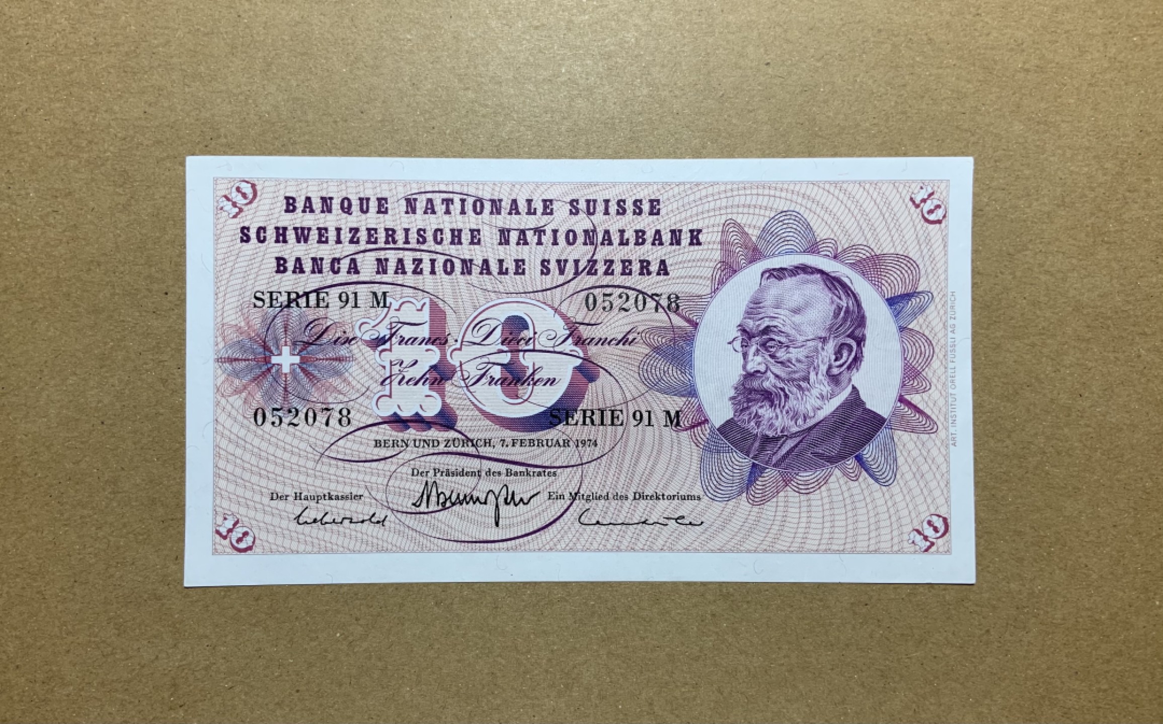 收藏联盟Quantum Auction 第198期拍卖 (已更新) 瑞士1974年10法郎 品相UNC-