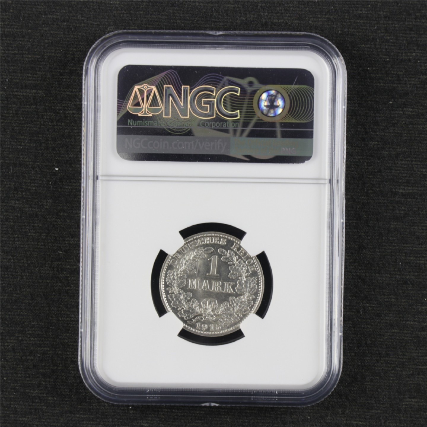 ⚜️圣域骑士收藏团之 混沌专场【总第9场】  1915年 德国硬币1马克 NGC MS64 6337155-027