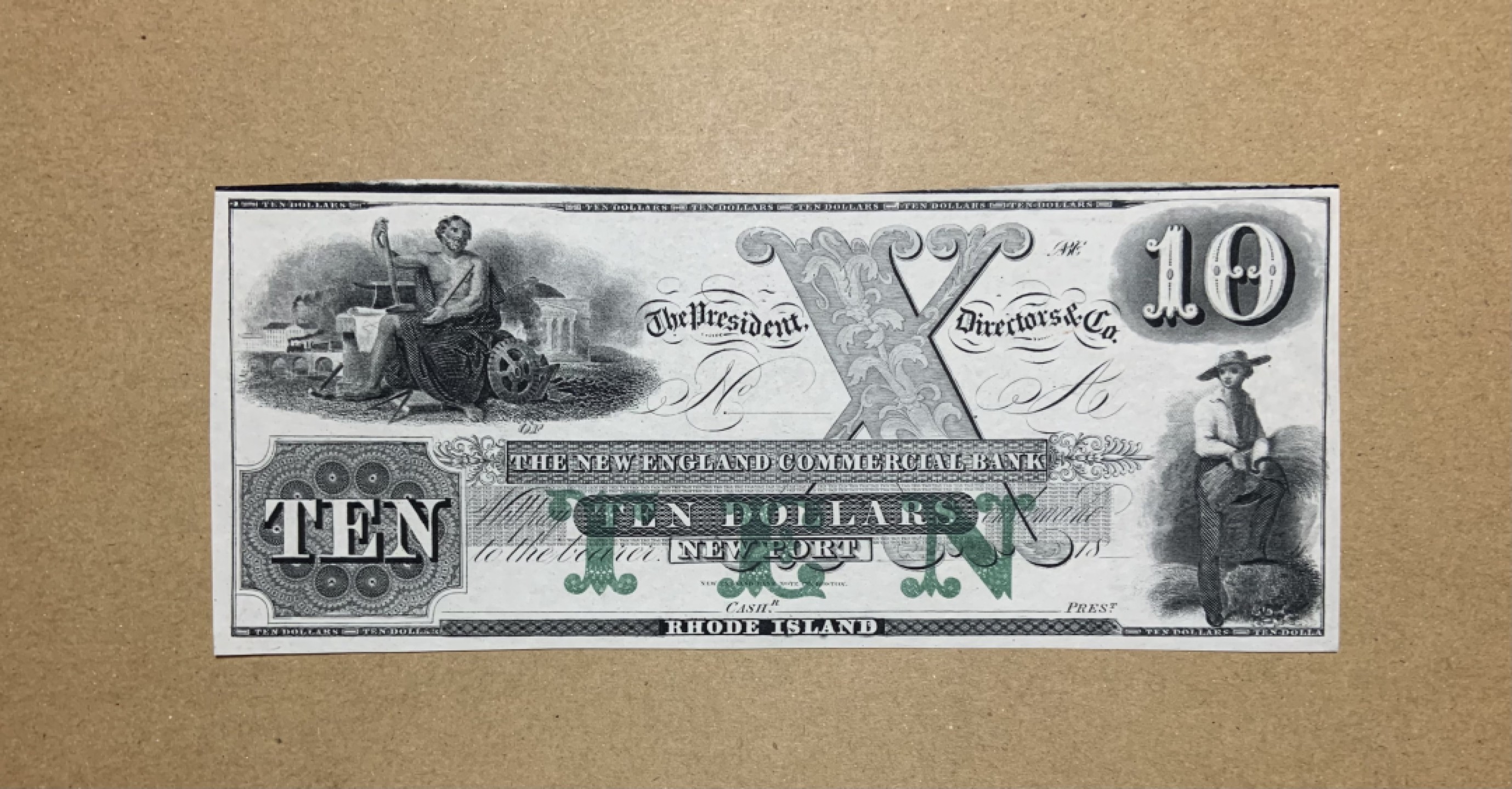 收藏联盟Quantum Auction 第198期拍卖 (已更新) 美国18XX年新英格兰商业银行10元 品相全新UNC