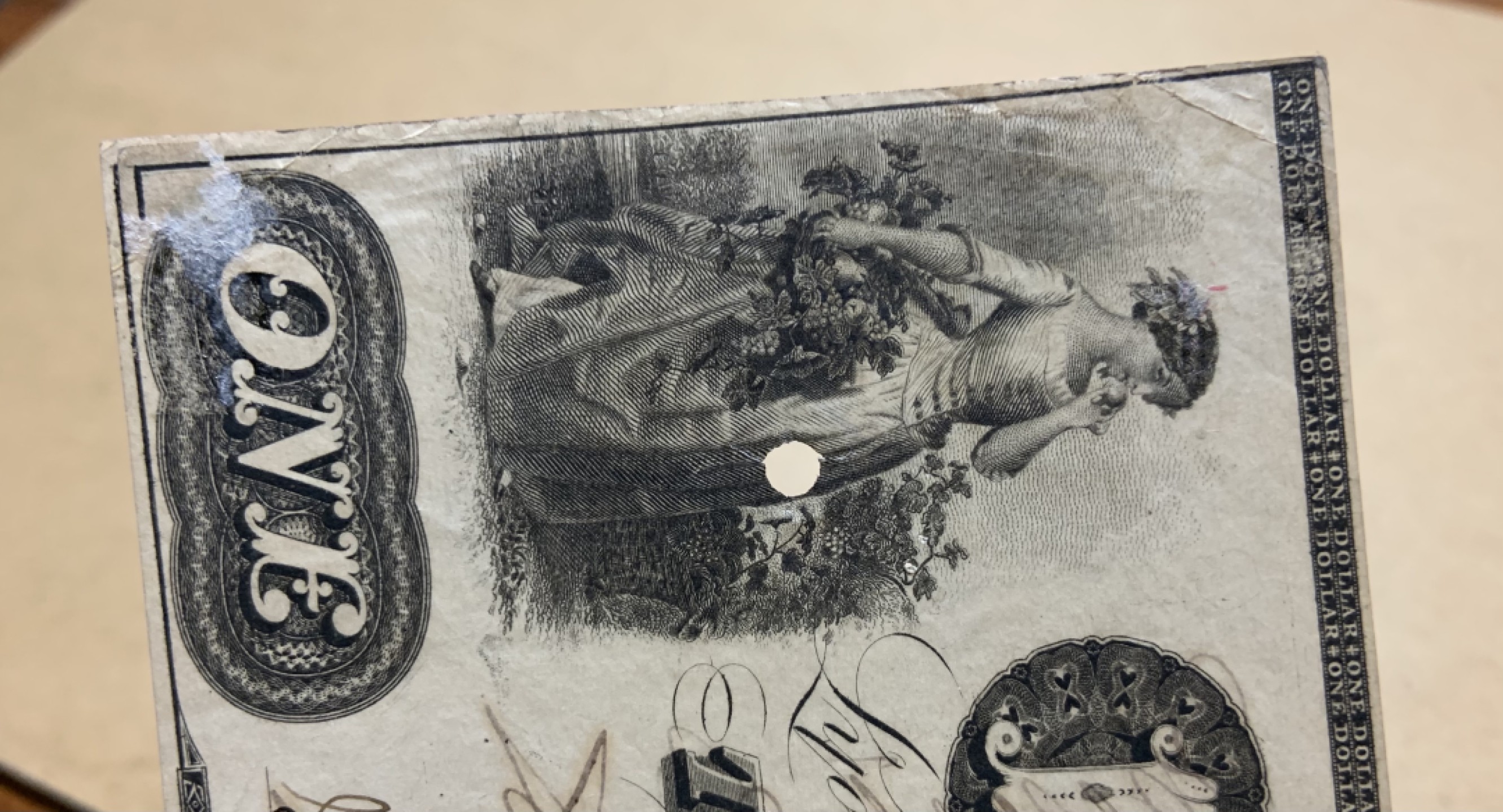 收藏联盟Quantum Auction 第198期拍卖 (已更新) 美国1858年俄亥俄州莱昂斯城市银行1元 品相UNC- 稀少手签实票有序列号