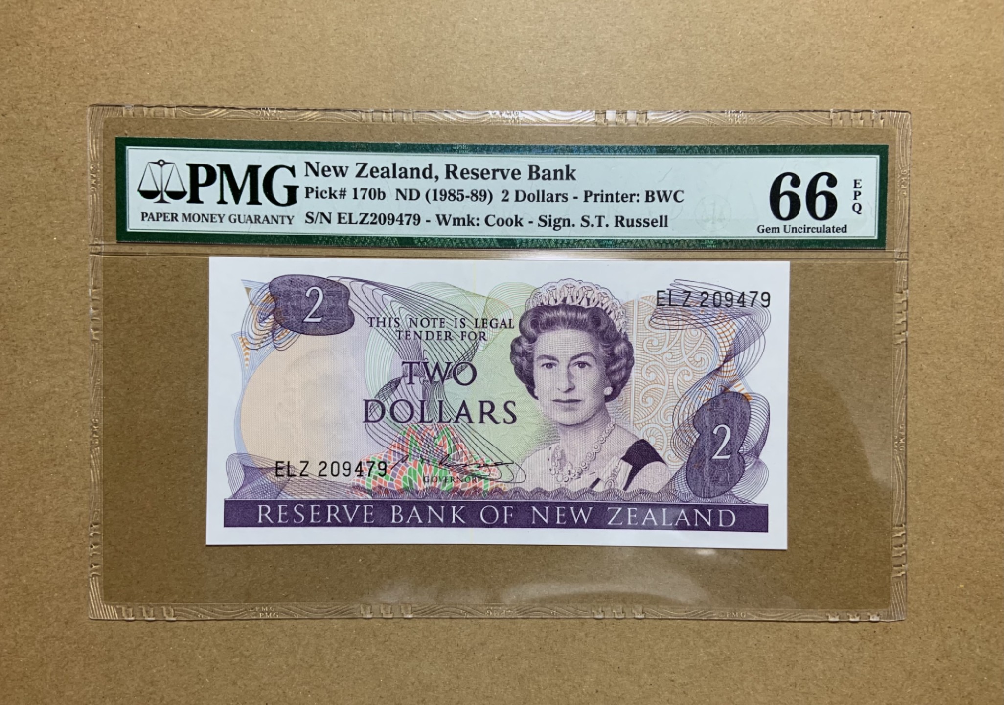 收藏联盟Quantum Auction 第198期拍卖 (已更新) 新西兰1985-89年2元 PMG66 花冠女王