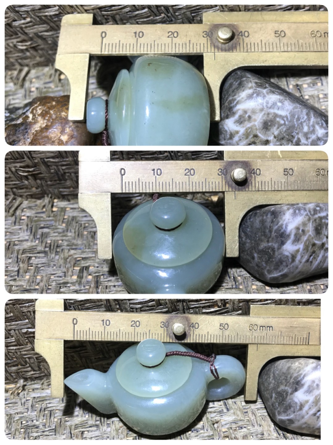 放福利，新疆和田玉山料青白玉雕刻手把壶一把！