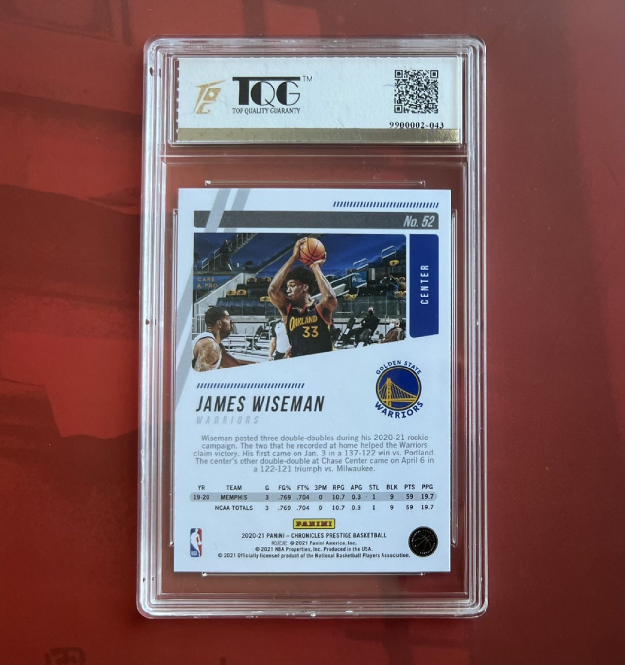 【稀奇送评】【TQG星卡评级】福利限时拍专场【1】 JAMES WISEMAN (怀斯曼)