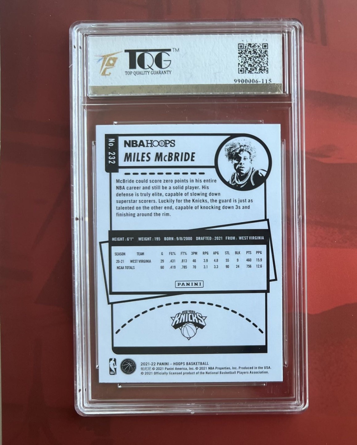 【稀奇送评】【TQG星卡评级】福利限时拍专场【1】 MILES MCBRIDE (麦克布拉德)