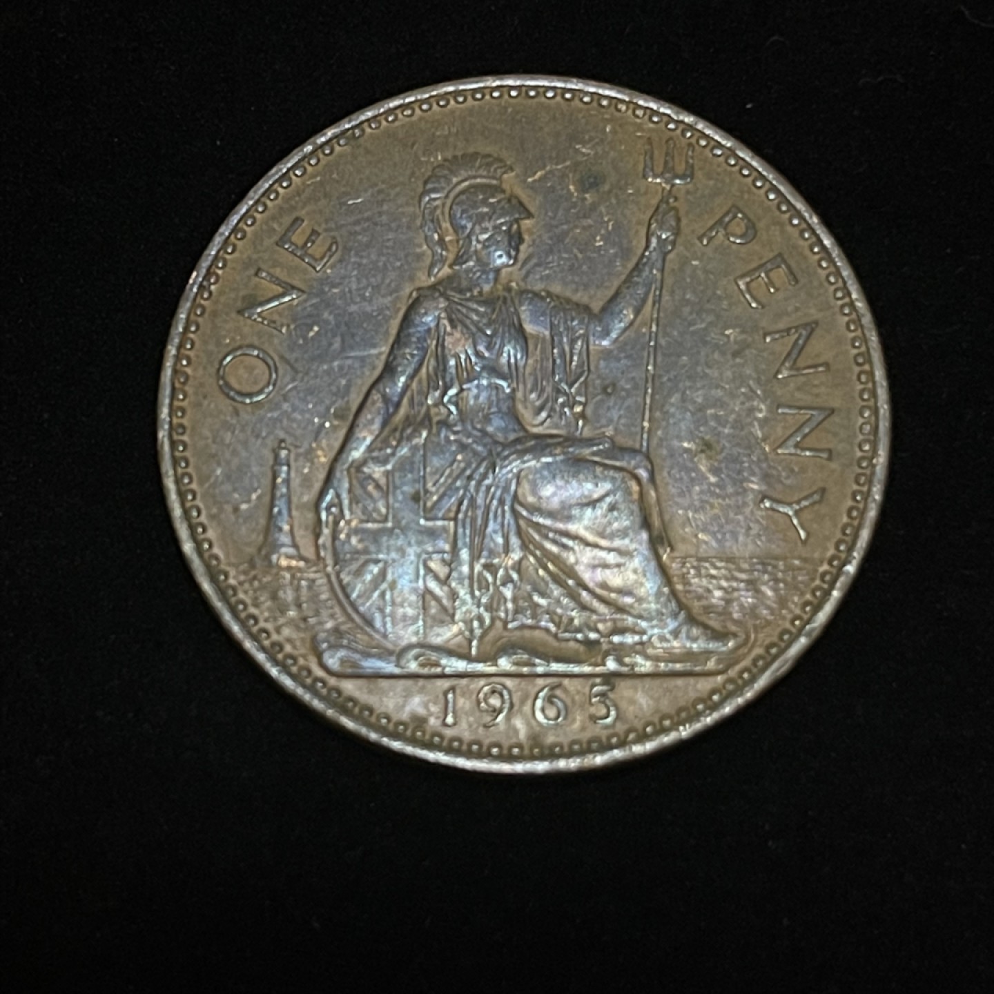 外国硬币0元起拍（3） 1965英国1便士 不列颠女神 31mm大