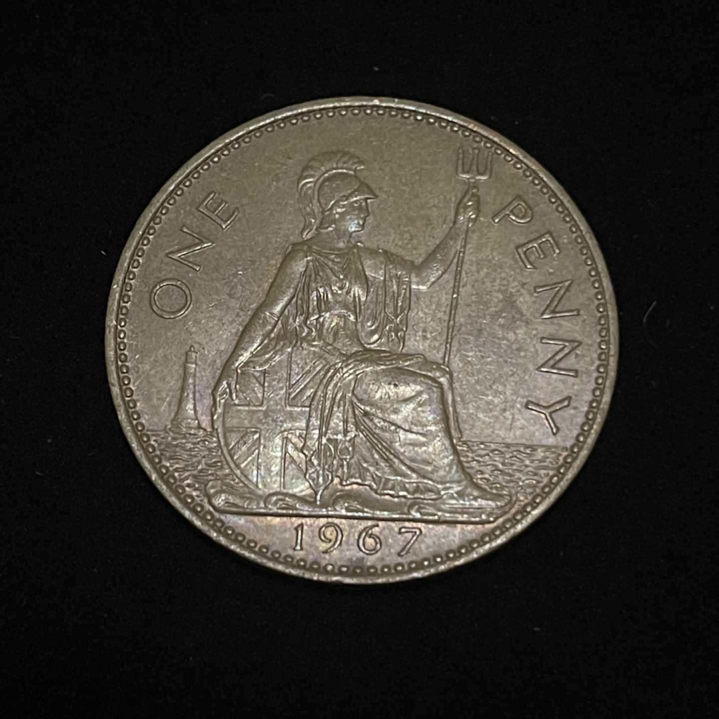 外国硬币0元起拍（3） 1967英国1便士 不列颠女神 31mm大