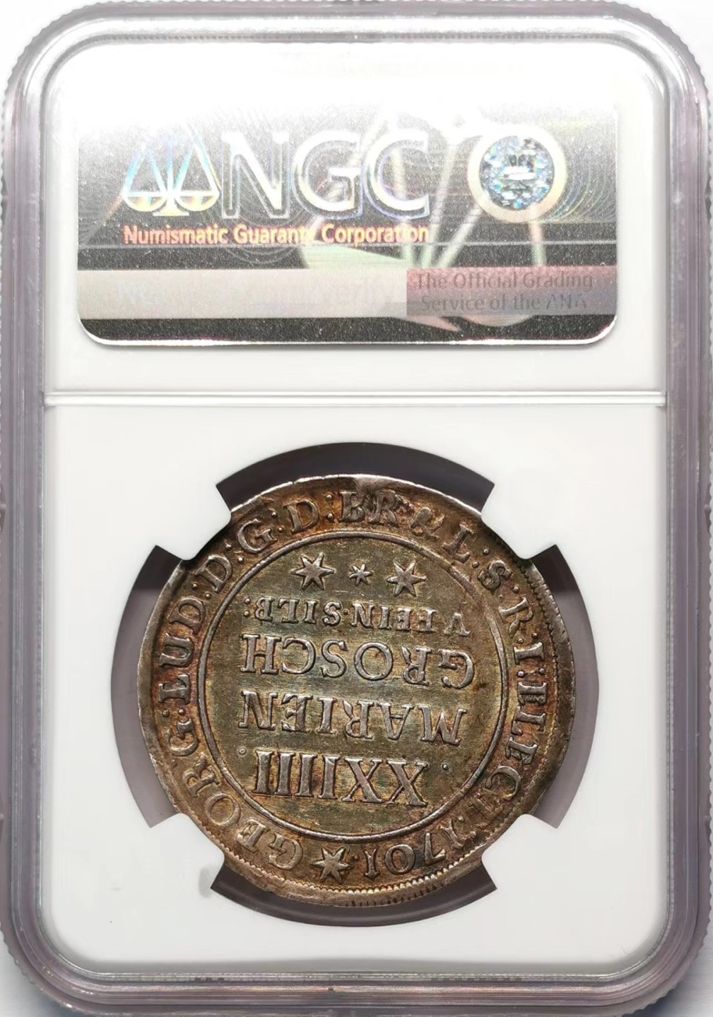 凡希社世界钱币微拍第二百十五期——德奥专场 1701布伦瑞克吕内堡野人24MG银币NGC-AU53五彩！