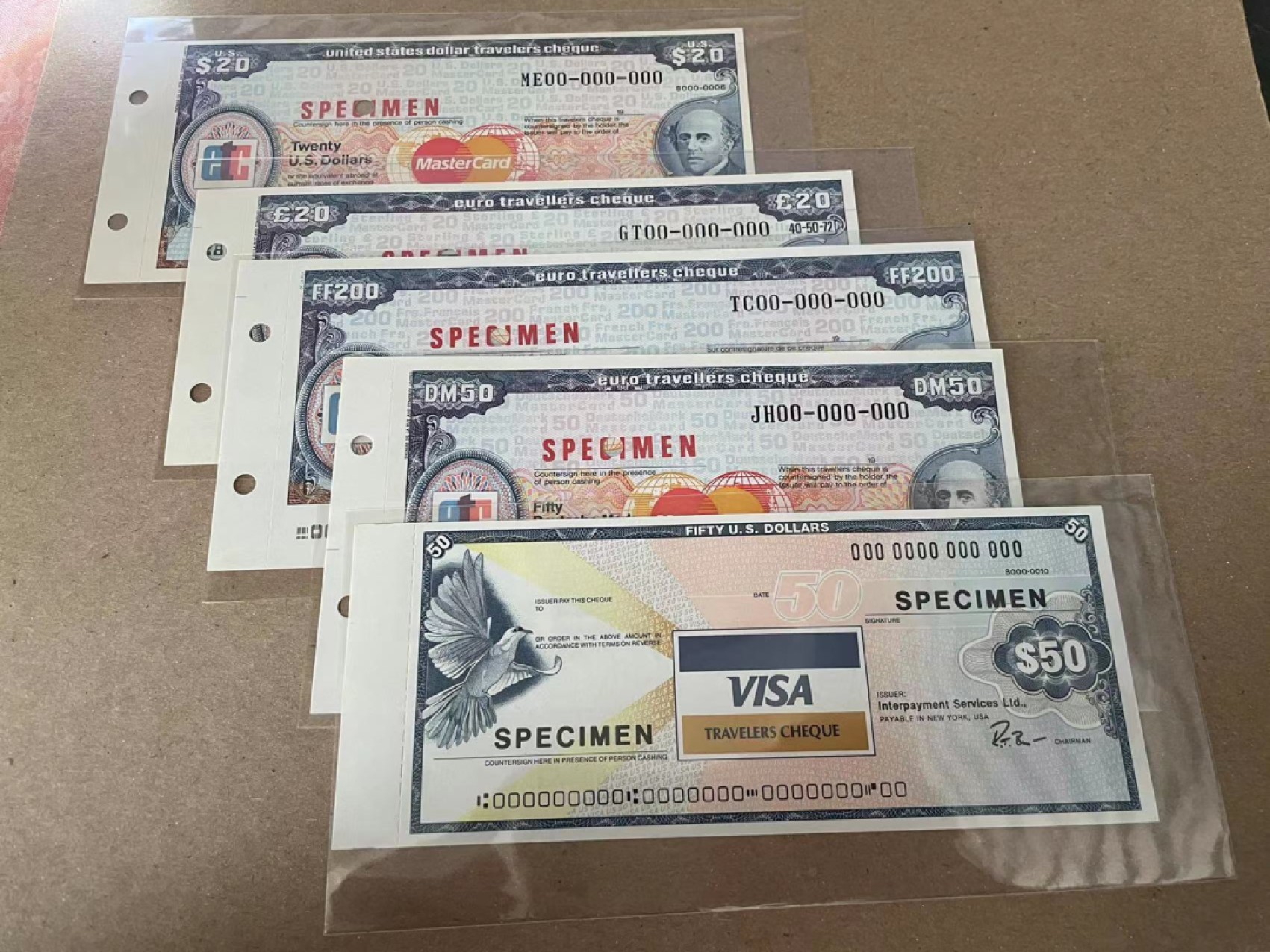 【Blue Auction】✨世界纸币精拍第235期【精】 【一组6张】多国支票样钞一组 PCGS66EPQ&全新UNC