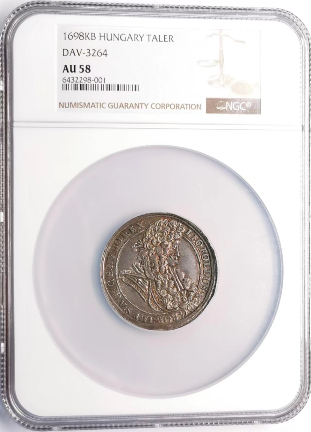 凡希社世界钱币微拍第二百十五期——德奥专场 1698匈牙利王国利奥波德大波浪泰勒NGC-AU58压印极出色！