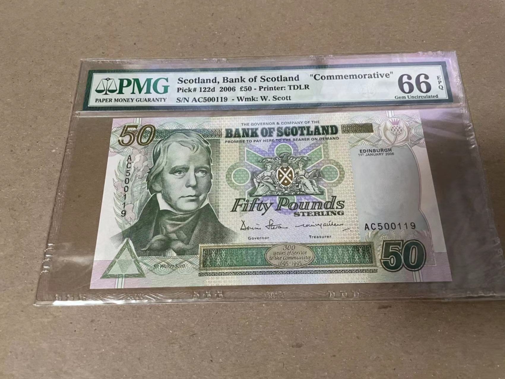【Blue Auction】✨世界纸币精拍第235期【精】 【无47】苏格兰 2006年50镑 PMG66EPQ 纪念钞