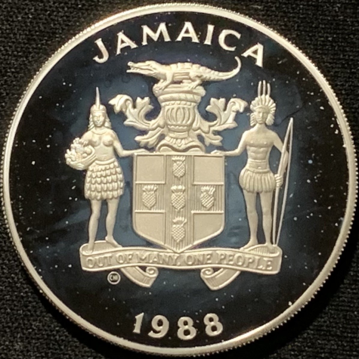 紫瑗钱币——第216期拍卖 牙买加 1988年 汉城奥运会 接力跑 25元 23.3克 0.925银 精制