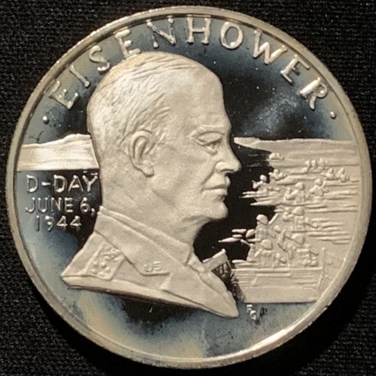 紫瑗钱币——第216期拍卖 美国 1986年 艾森豪威尔 银章 28.35克 0.925银 精制