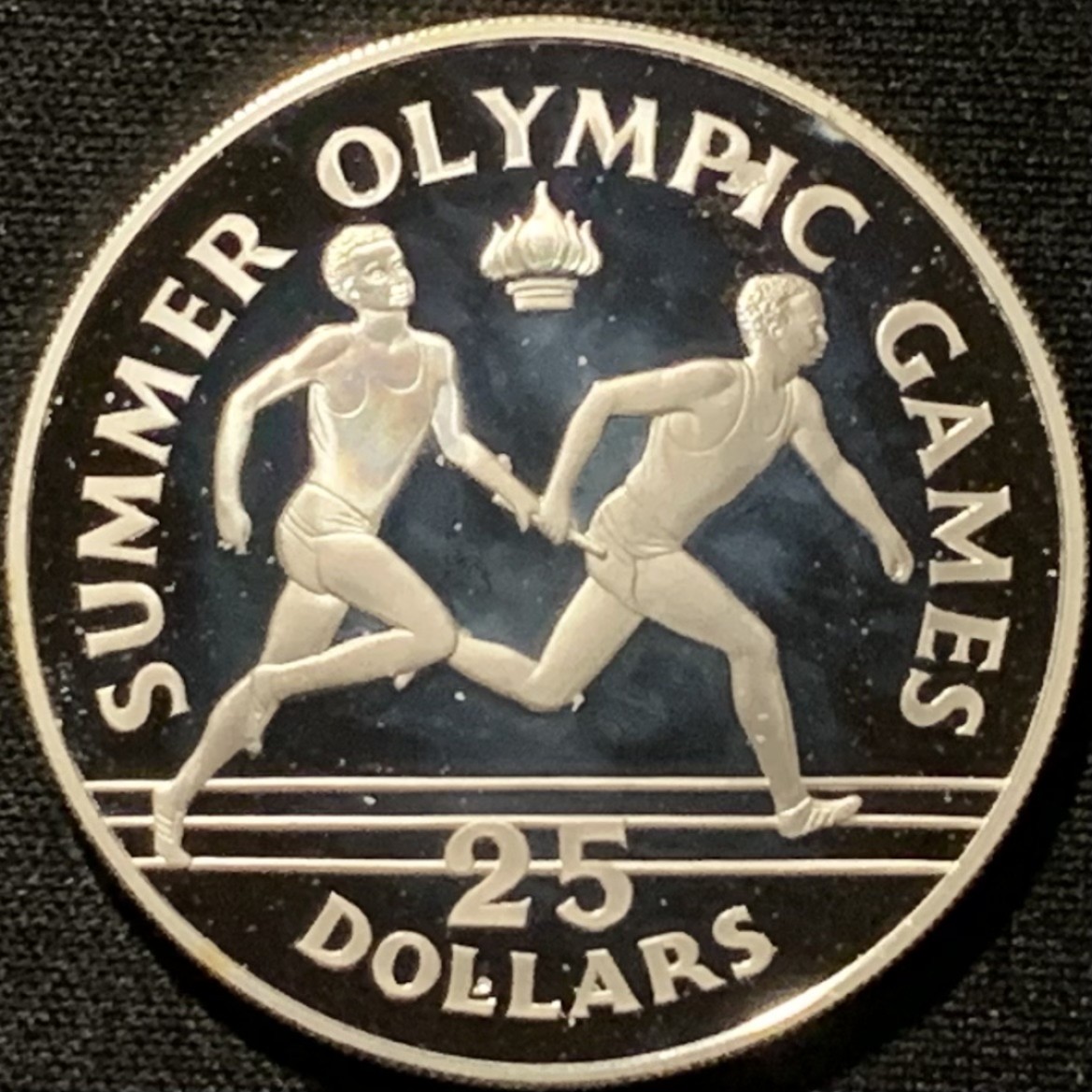 紫瑗钱币——第216期拍卖 牙买加 1988年 汉城奥运会 接力跑 25元 23.3克 0.925银 精制