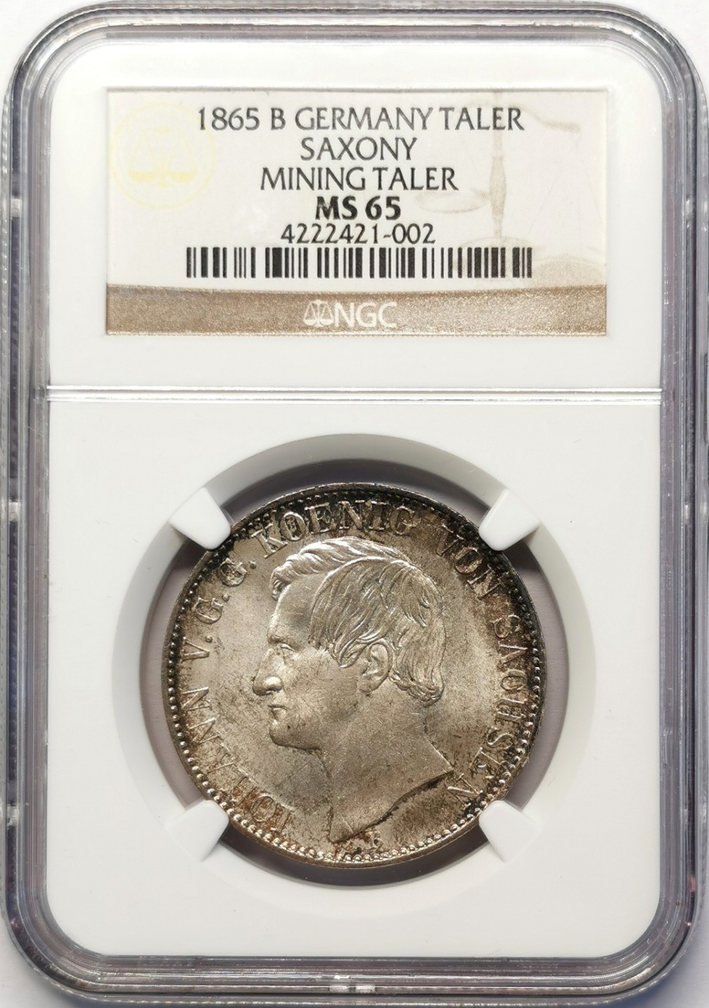 凡希社世界钱币微拍第二百十五期——德奥专场 1865萨克森矿业泰勒NGC-MS65高分！