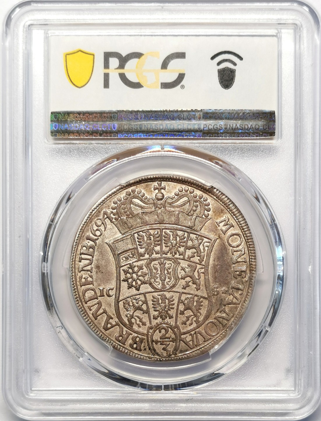 凡希社世界钱币微拍第二百十五期——德奥专场 荐！1694勃兰登堡公国腓特烈三世2/3泰勒PCGS-MS61略低评！