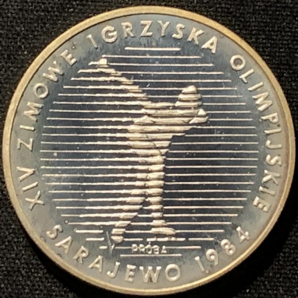 紫瑗钱币——第216期拍卖 波兰 1983年 84萨拉热窝冬奥会 滑雪 500兹罗提 0.75银 样币