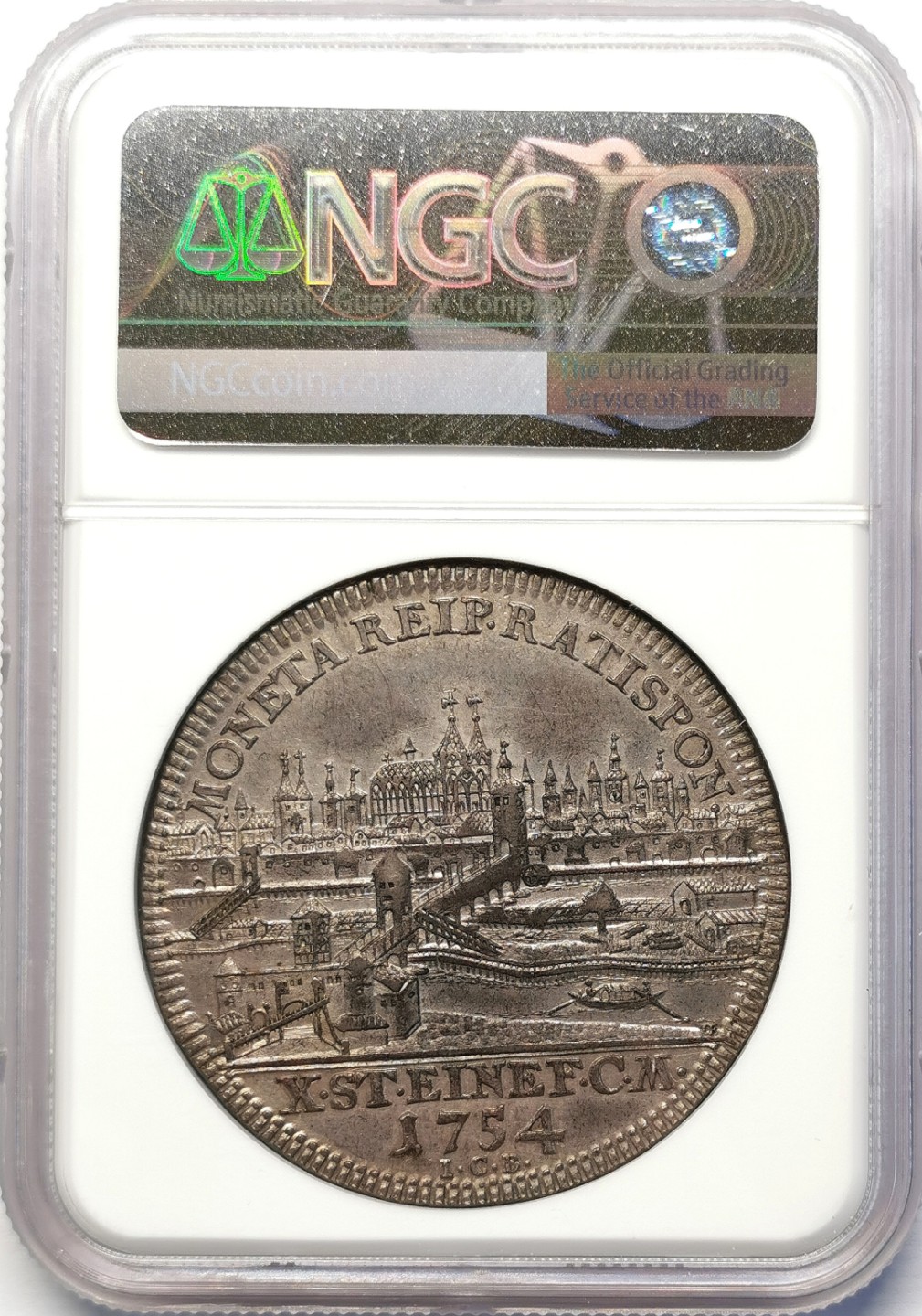 凡希社世界钱币微拍第二百十五期——德奥专场 1754神罗雷根斯堡自由市城市景观泰勒NGC-AUD