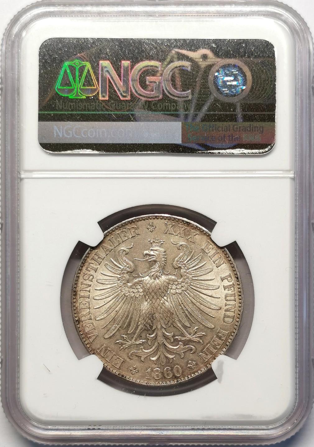 凡希社世界钱币微拍第二百十五期——德奥专场 1860法兰克福少女泰勒NGC-MS63