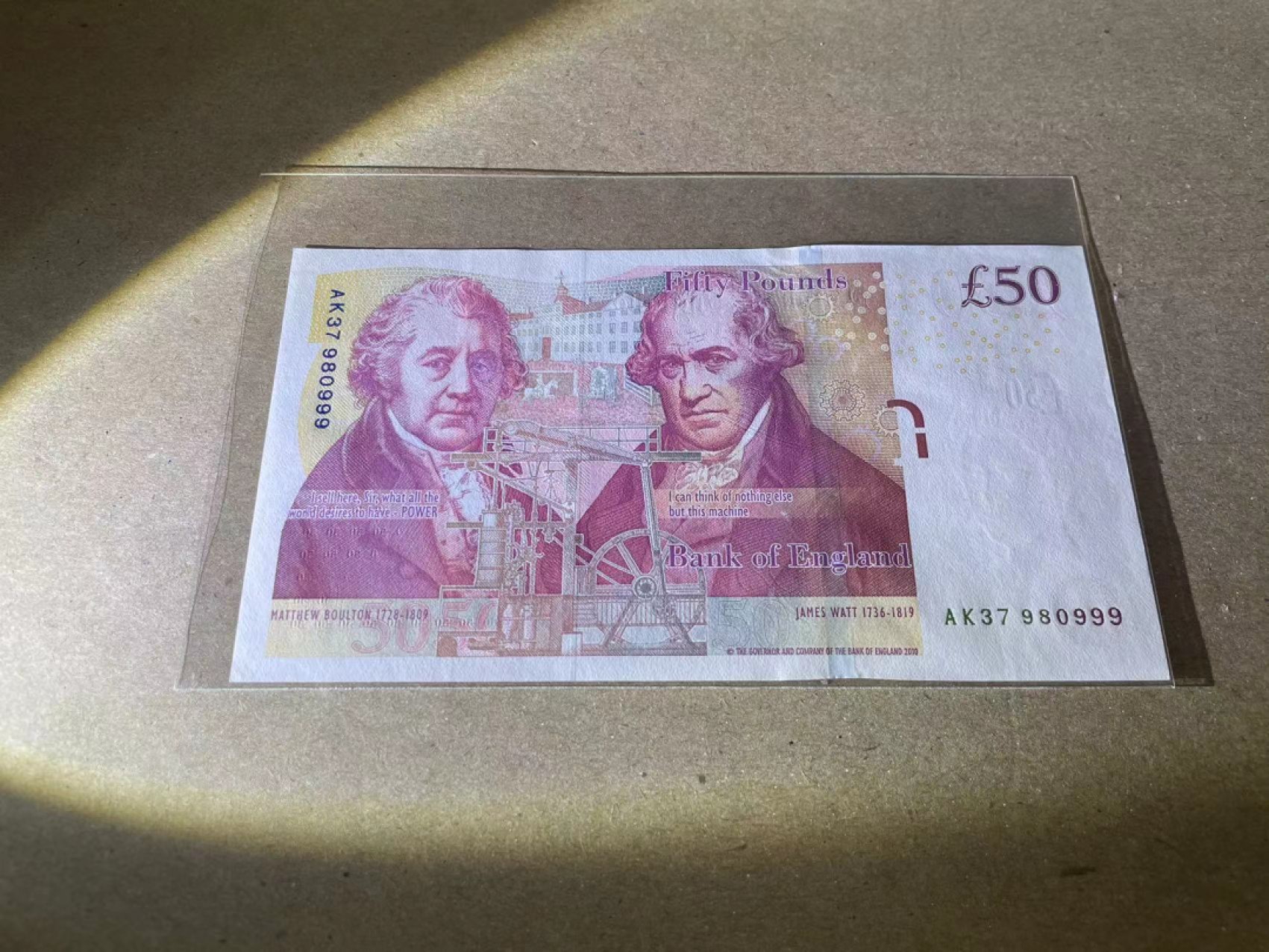 【Blue Auction】✨世界纸币精拍第235期【精】 【999豹子号无47】英国 50镑 全新UNC 瓦特