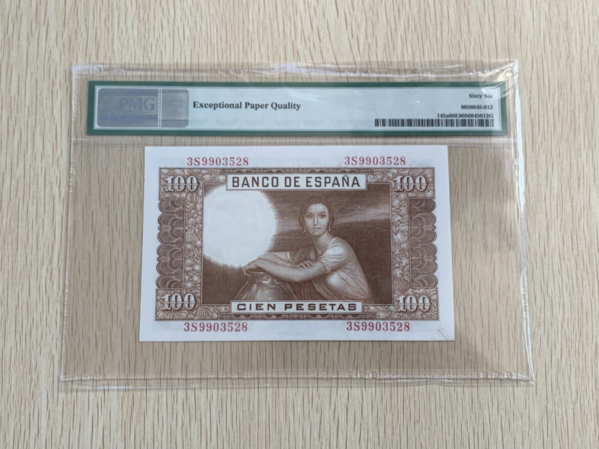 【Blue Auction】✨世界纸币精拍第235期【精】 【无47】西班牙 1953年100比塞塔 PMG66EPQ 