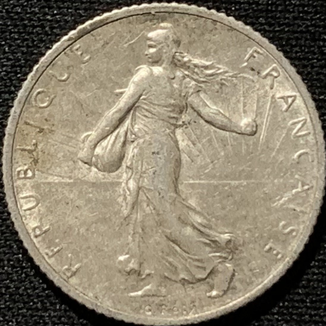 紫瑗钱币——第216期拍卖 法国 1918年 播种女神 1法郎 5克 0.835银 UNC