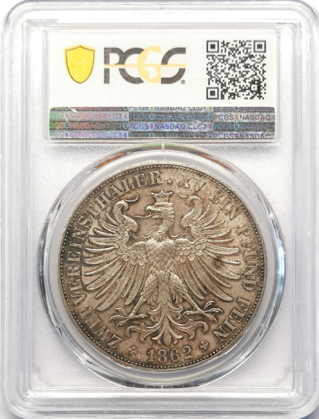 凡希社世界钱币微拍第二百十五期——德奥专场 1862法兰克福少女2泰勒大银PCGS-MS62