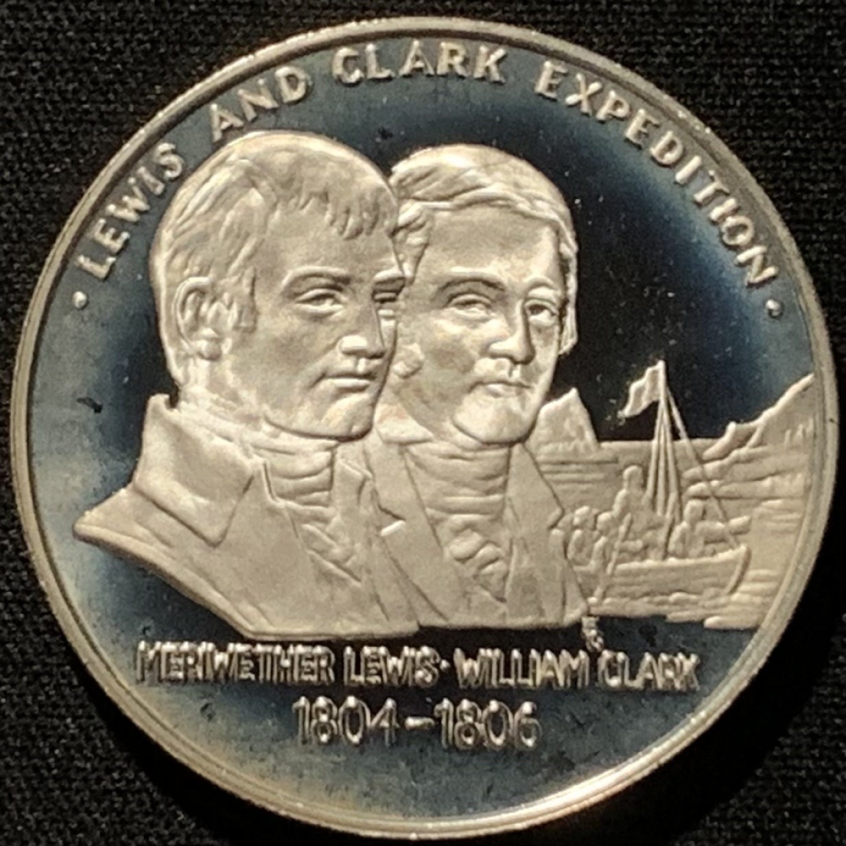 紫瑗钱币——第216期拍卖 美国 1986年 威廉和克拉克 银章 28.35克 0.925银 精制