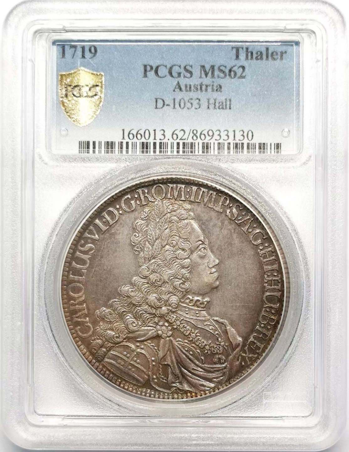 凡希社世界钱币微拍第二百十五期——德奥专场 荐！1719神罗总庭查理六世泰勒大银PCGS-MS62细节锐利！