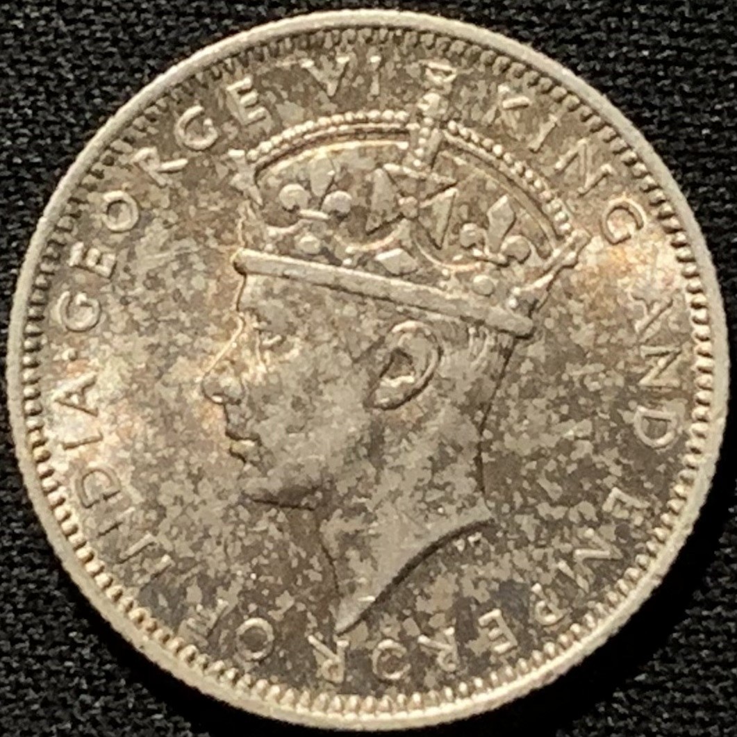 紫瑗钱币——第216期拍卖 马来亚 1939年 乔治六世 20分 5.43克 0.75银 五彩包浆