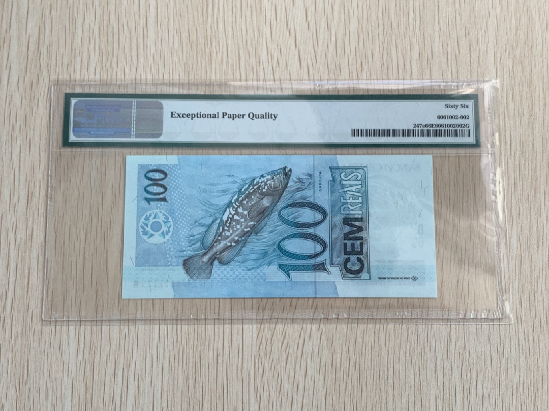 【Blue Auction】✨世界纸币精拍第235期【精】 【AA】巴西 1994年100雷亚尔 PMG66EPQ