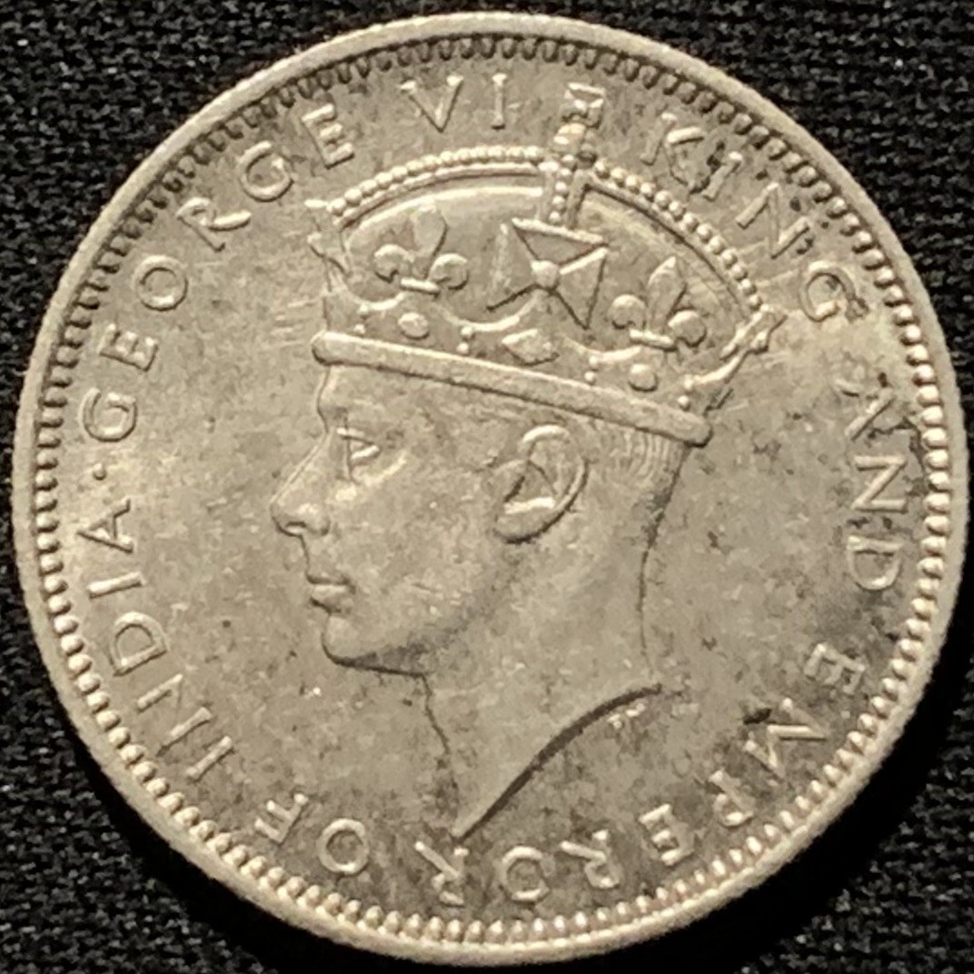 紫瑗钱币——第216期拍卖 马来亚 1943年 乔治六世 20分 5.43克 0.5银 UNC