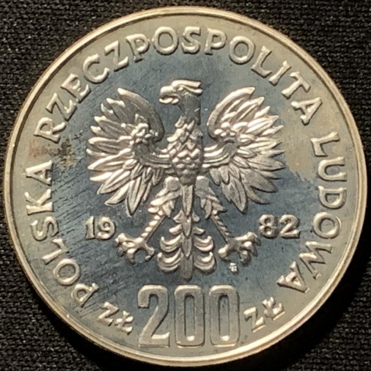 紫瑗钱币——第216期拍卖 波兰 1982年 西班牙世界杯 200兹罗提 17.6克 0.75银 精制 样币