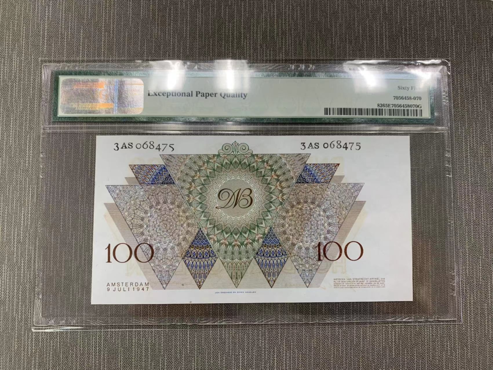 【Blue Auction】✨世界纸币精拍第235期【精】 荷兰 1947年100盾 小女孩 PMG65EPQ 
