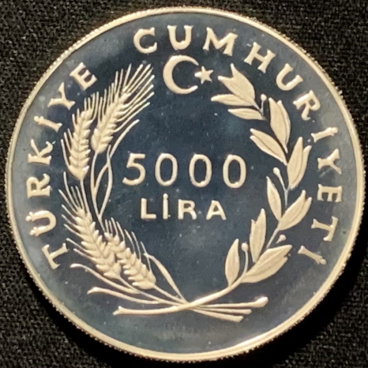 紫瑗钱币——第216期拍卖 土耳其 1984年 萨拉热窝冬奥会 5000里拉 23.33克 0.925银 精制