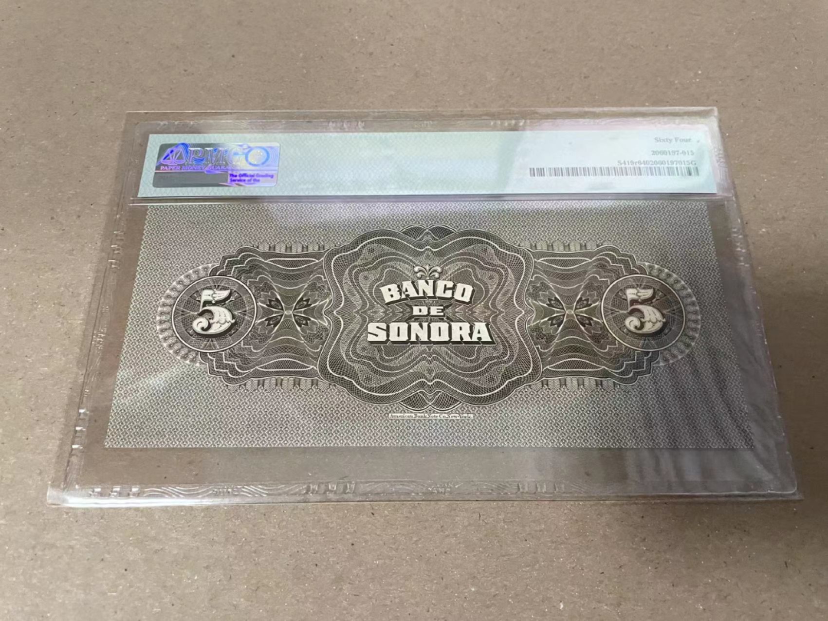 【Blue Auction】✨世界纸币精拍第235期【精】 墨西哥 1897年5比索 PMG64 大票幅