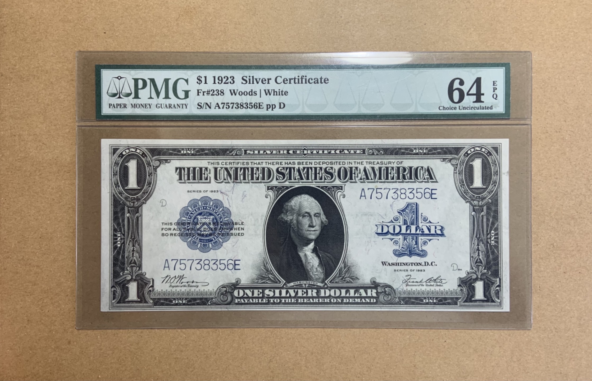 收藏联盟Quantum Auction 第198期拍卖 (已更新) 美国1923年1美元银币券 PMG64e 大票幅版