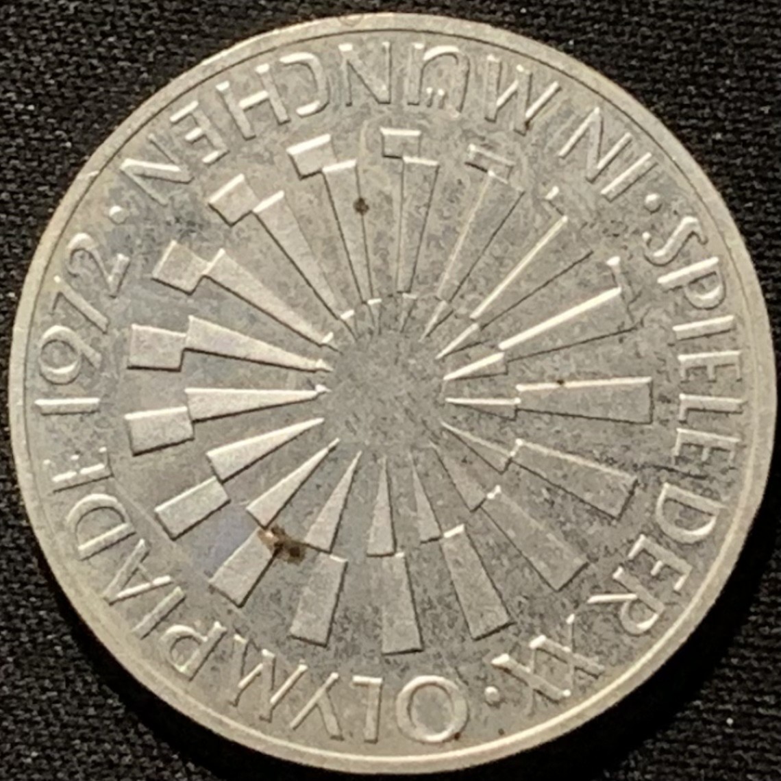 紫瑗钱币——第216期拍卖 联邦德国 1972年 J版 慕尼黑奥运会 会徽 10马克 15.5克 0.625银