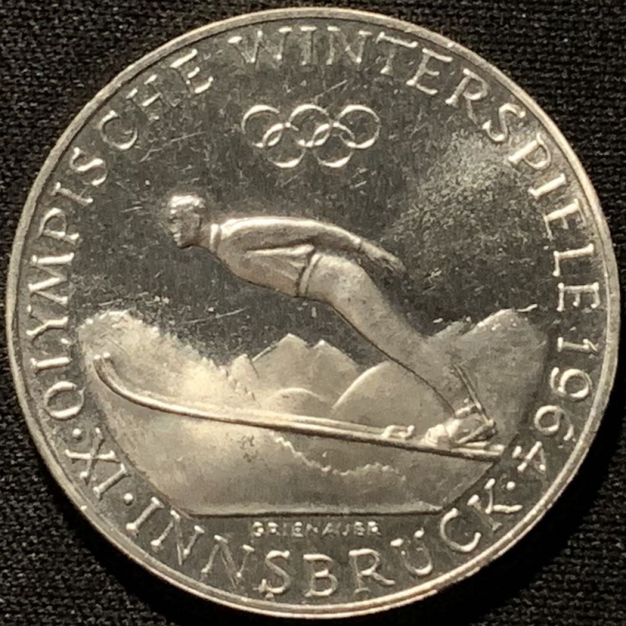 紫瑗钱币——第216期拍卖 奥地利 1964年 因斯布鲁克冬奥会 50先令 20克 0.9银 UNC