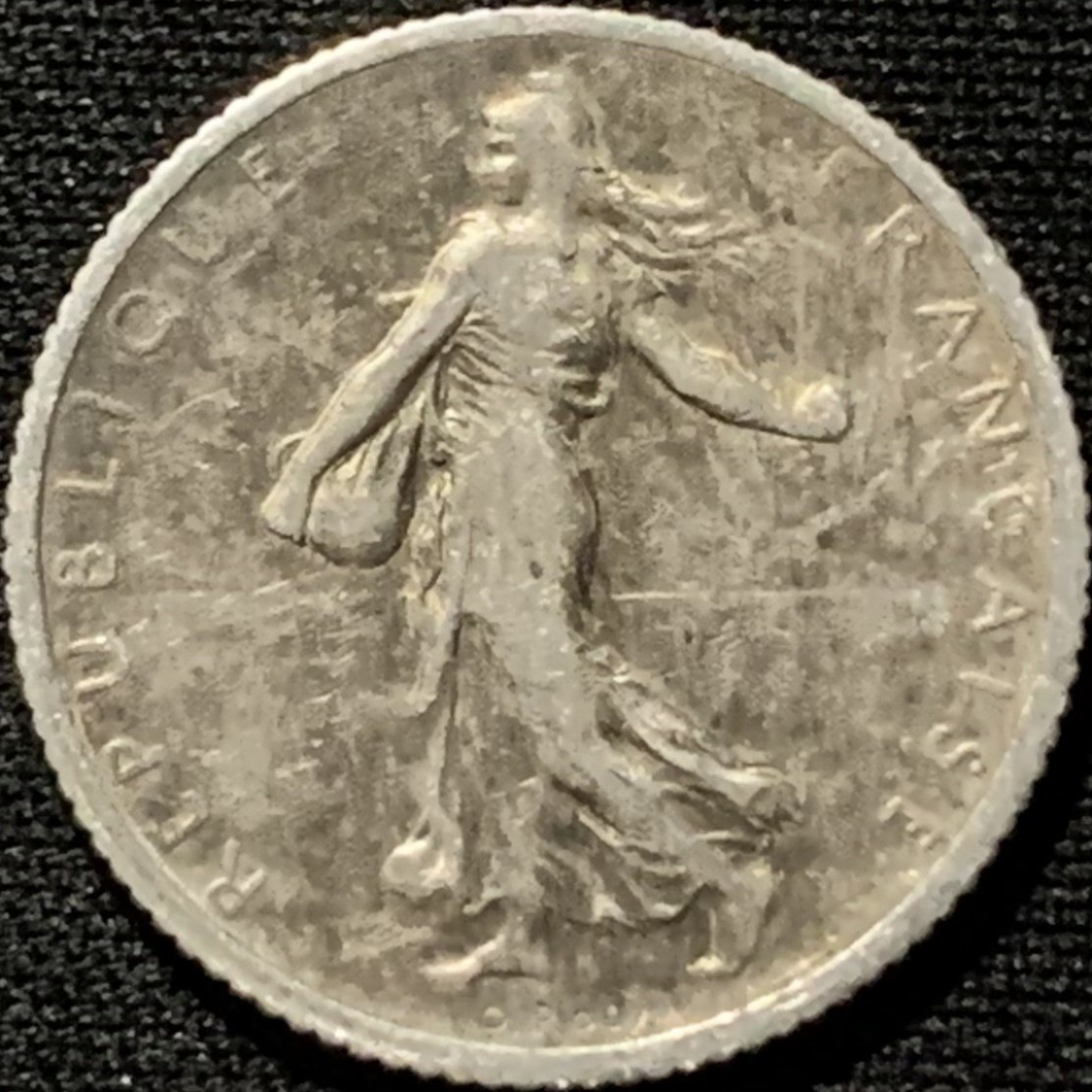 紫瑗钱币——第216期拍卖 法国 1917年 播种女神 1法郎 5克 0.835银