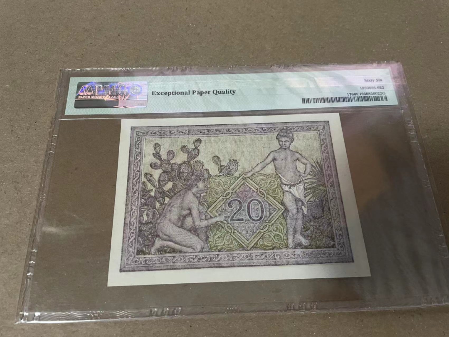 【Blue Auction】✨世界纸币精拍第235期【精】 突尼斯 1943-44年20法郎 PMG66EPQ 